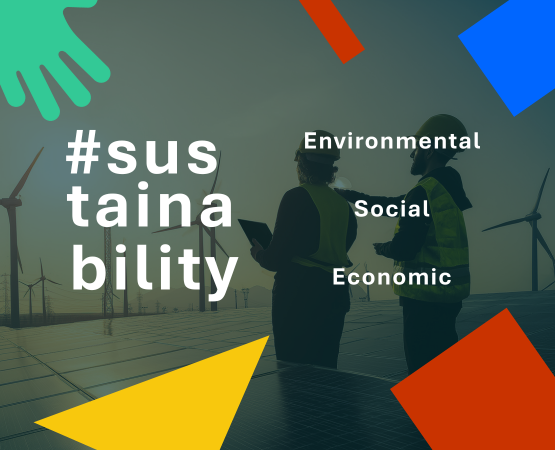 Sustainability highlighted with the three pillars