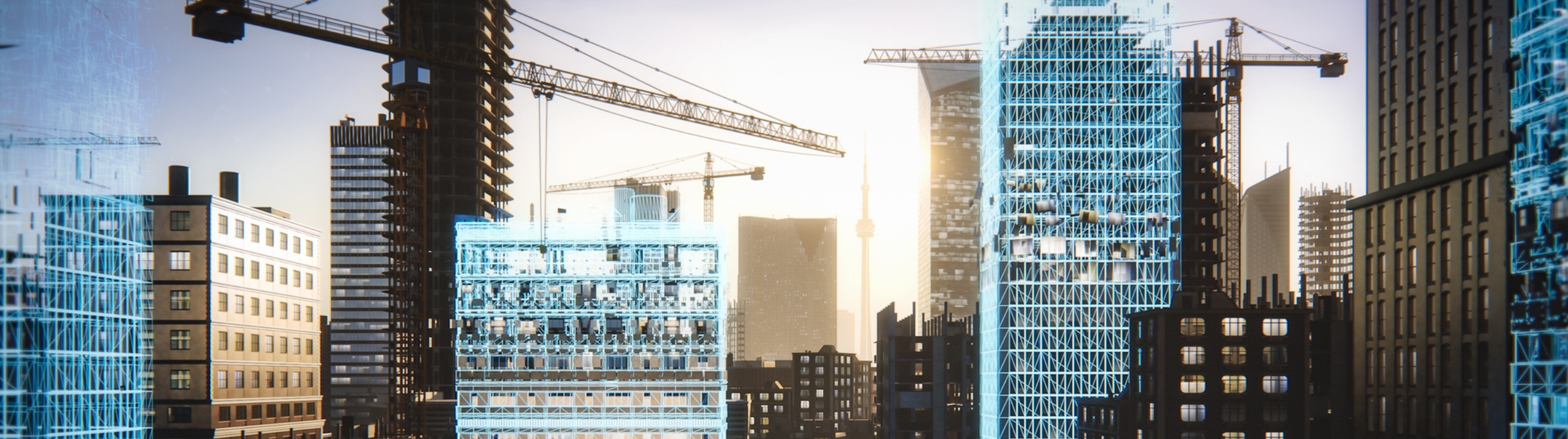 immeuble bleu en travaux