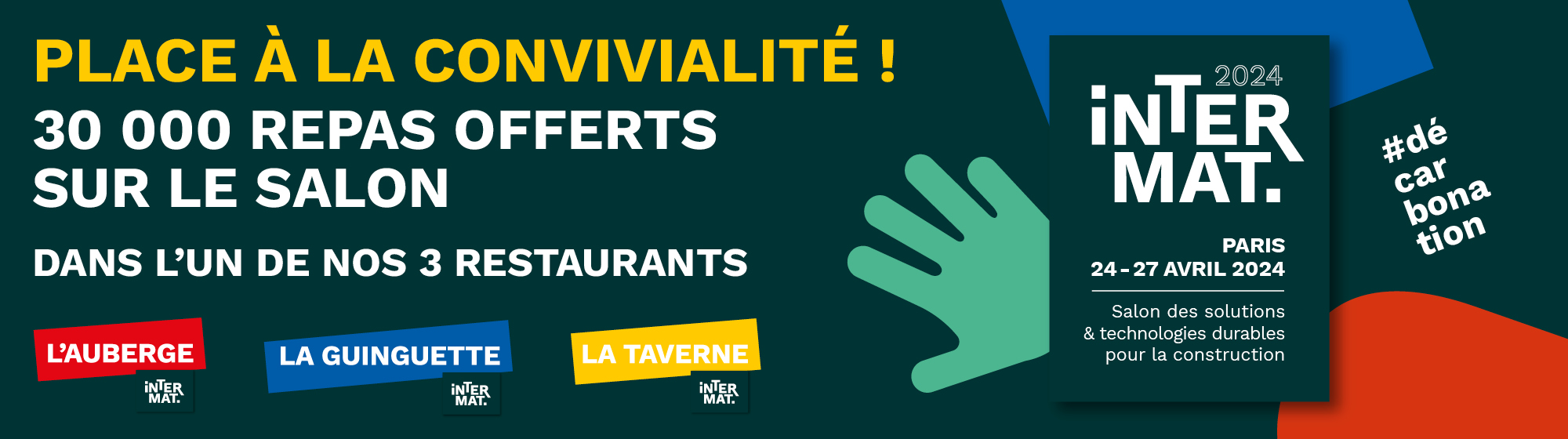 Banner - opération restauration 30.000 repas offerts intermat 2024
