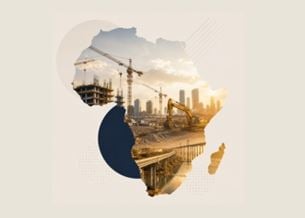 Illustration of construction and urban development in Africa