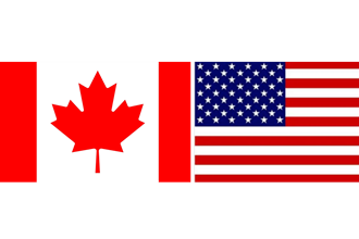 drapeau du  Canada est des USA 